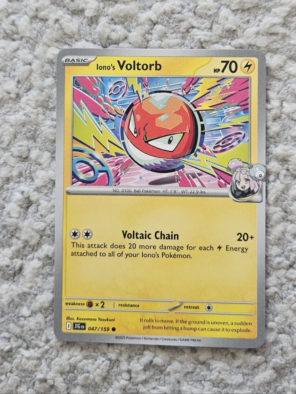POKEMON TCG Card Iono's Voltorb Journey Together 047/159